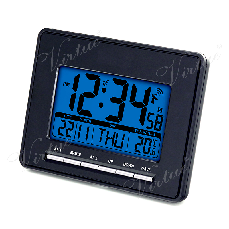 LCD Alarm clock with snooze/Backlight/calendar/indoor temperature