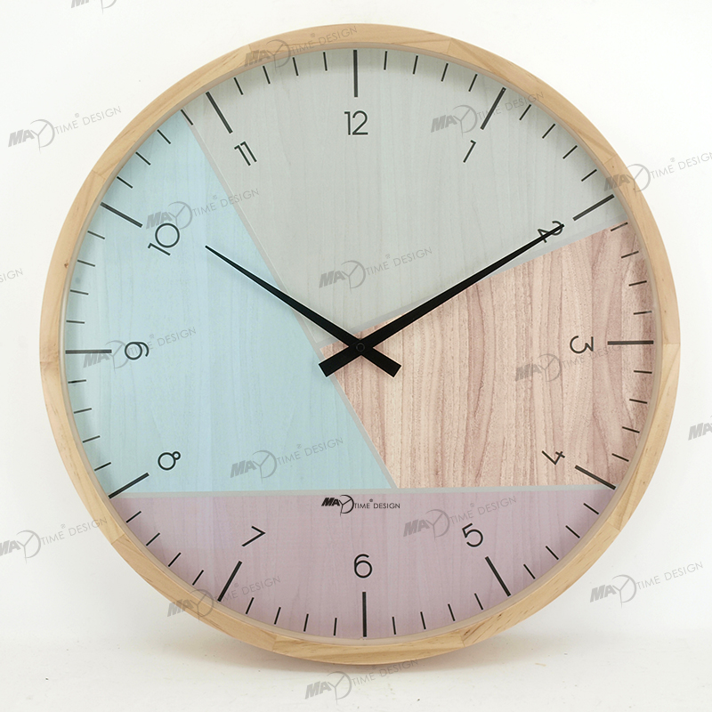 customized Silent Pinewood Wall Clock