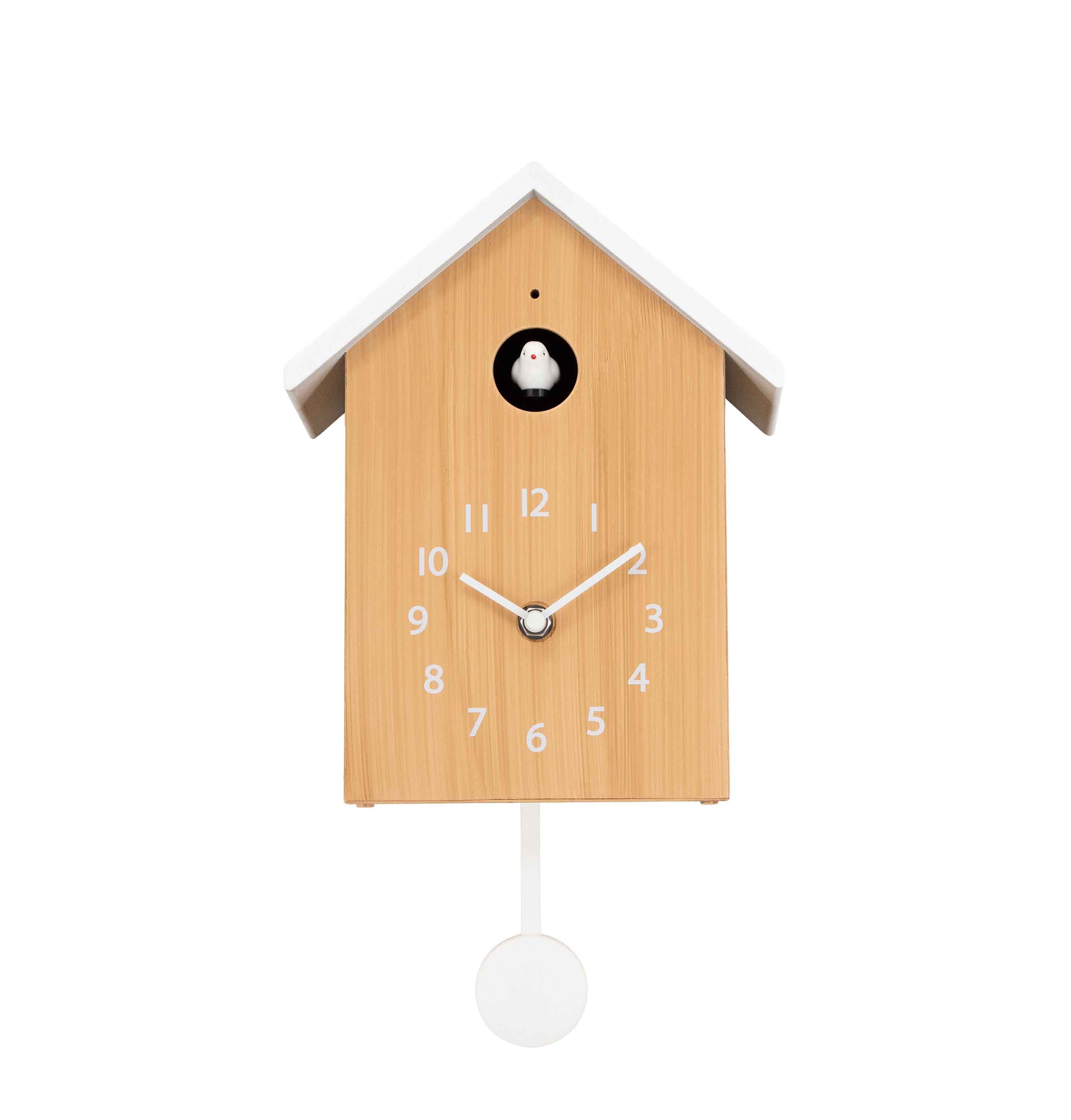 Cuckoo Pendulum Plastic Wall Clock with Chiming Bird