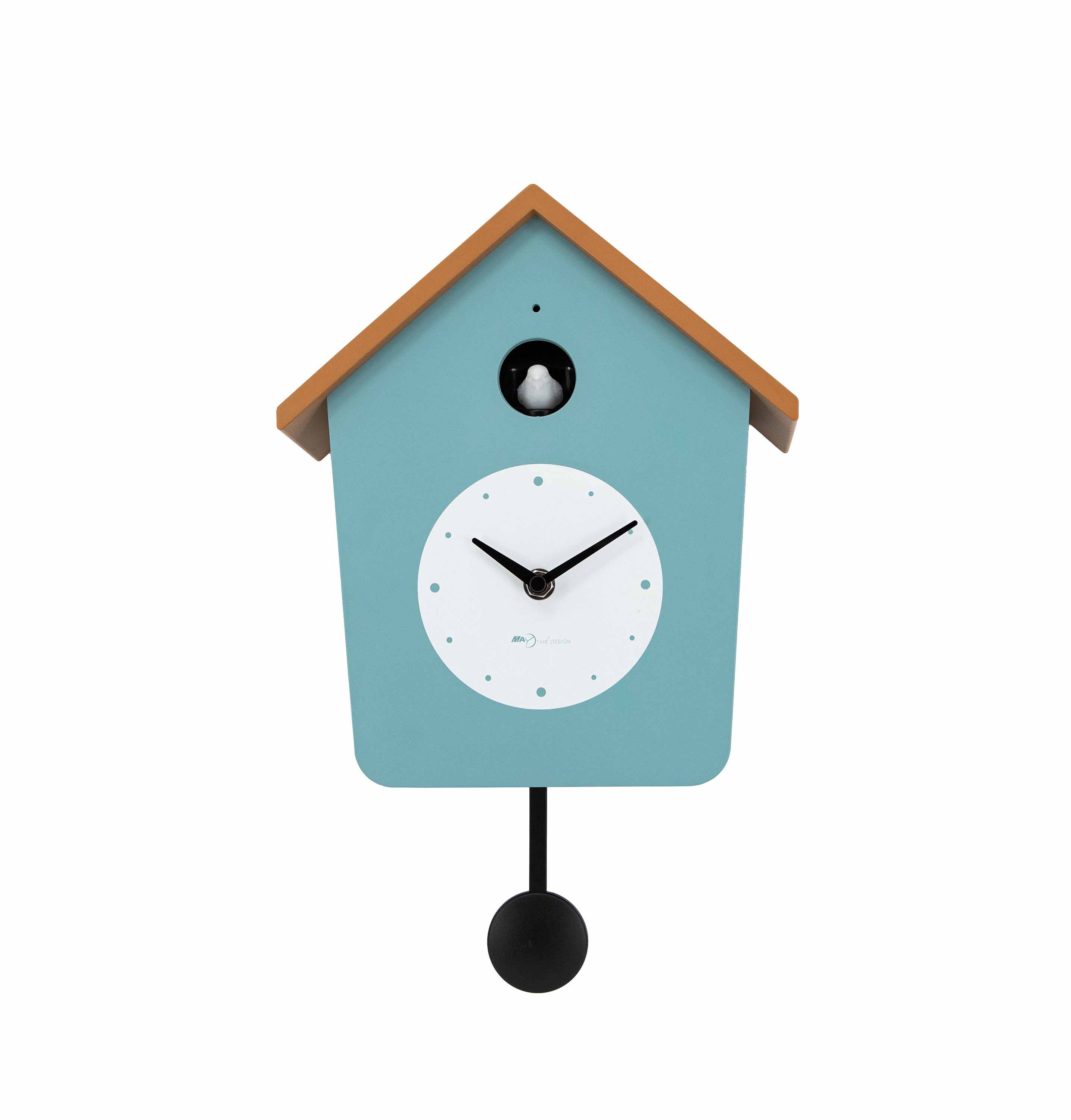 Contemporary Cuckoo Clock Minimalist Design with Chiming Bird and Pendulum