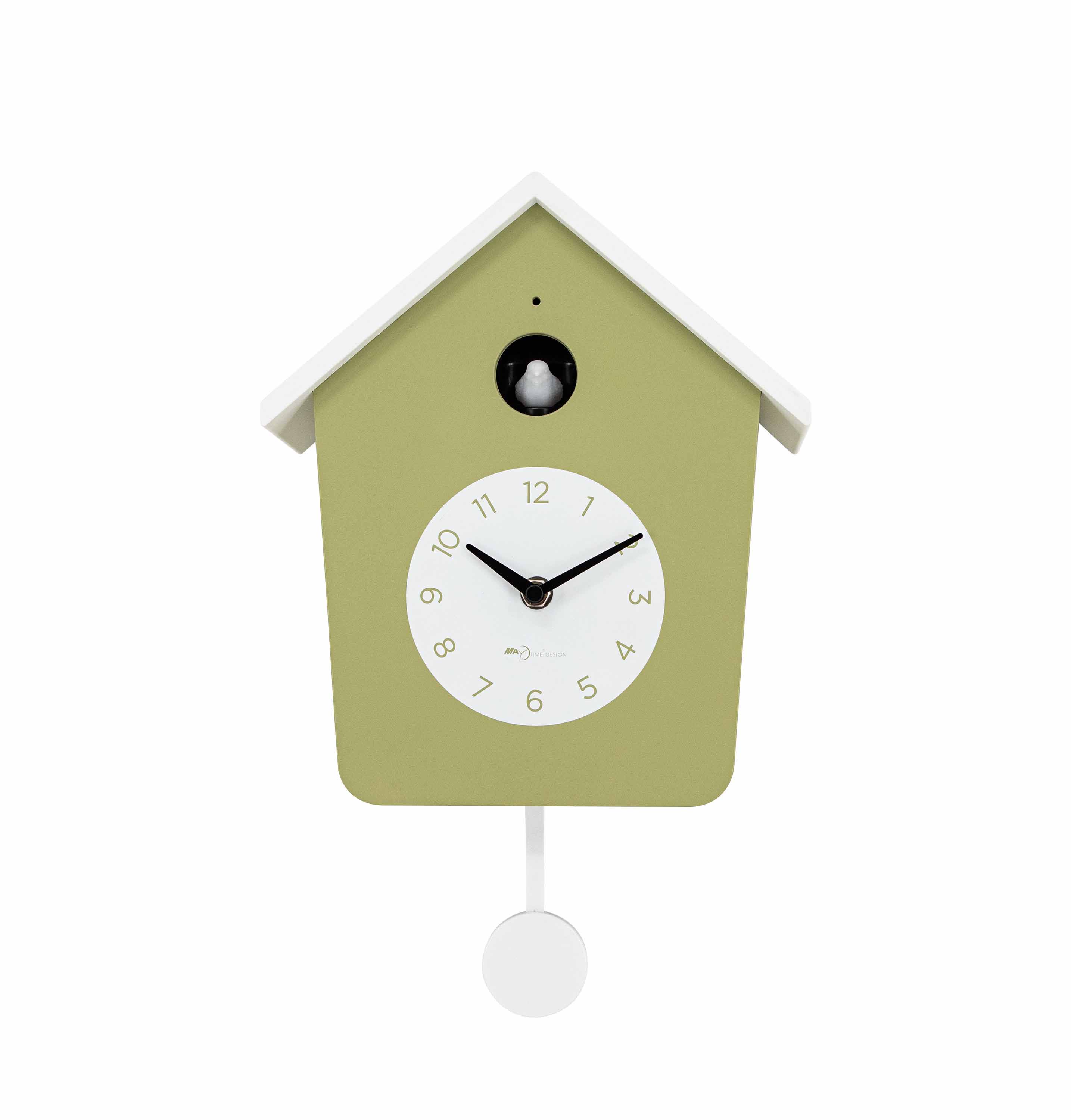 Contemporary Cuckoo Clock Minimalist Wall Clock with Chiming Bird and Pendulum