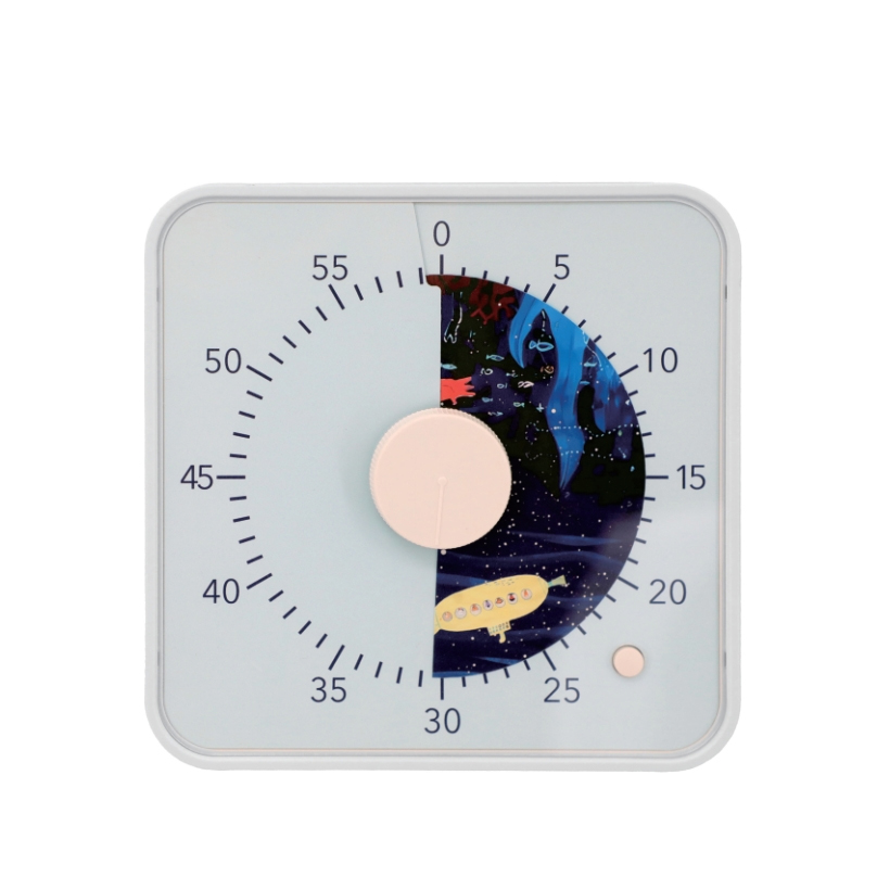 8-Inch Square Oversize Mechanical Kitchen Timer Clock Music Ring Alarm Durable for Kids Magnetic Backing for Cooking