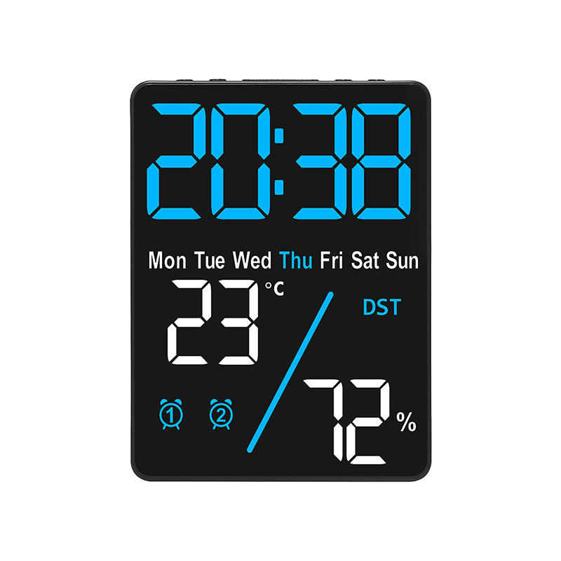 Wall and table clock with calendar and large digital screen
