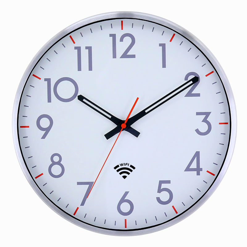 Auto Set Wall Clock Plastic Quartz Design for Living Room Single Face Needle Display