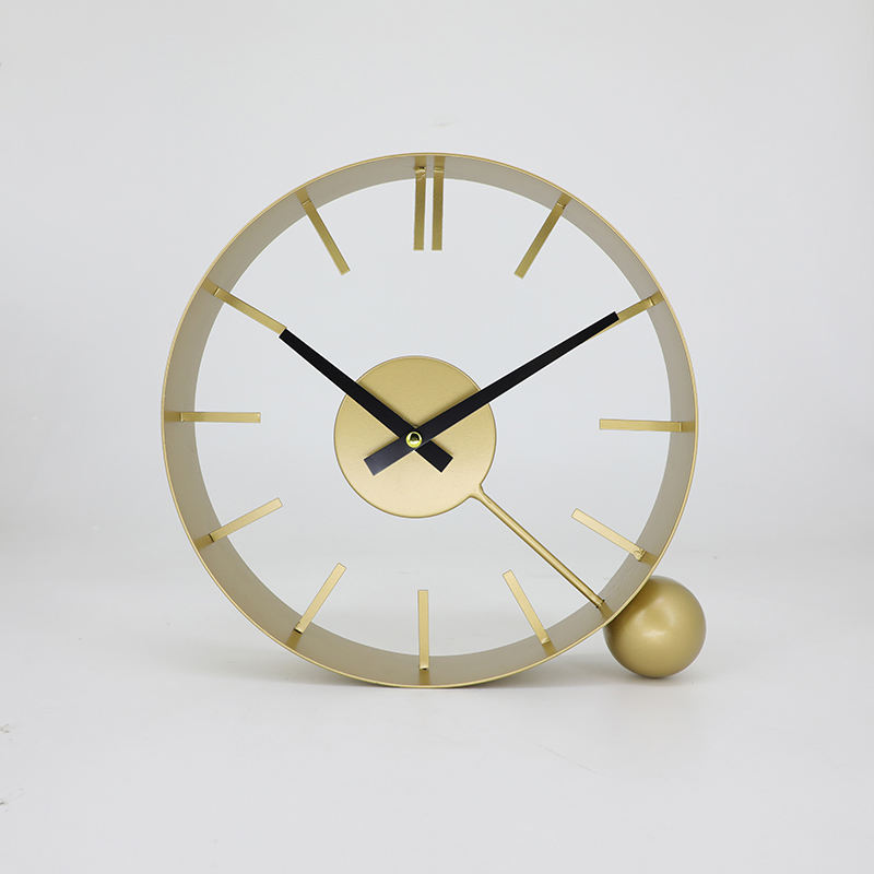 Metal Wall Clock Quartz Design for Table Single Face Needle Display