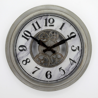 Vintage Industrial Gear Wall Clock in Aged Bronze Old Looking for Hotel Home Coffee Shop Decoration