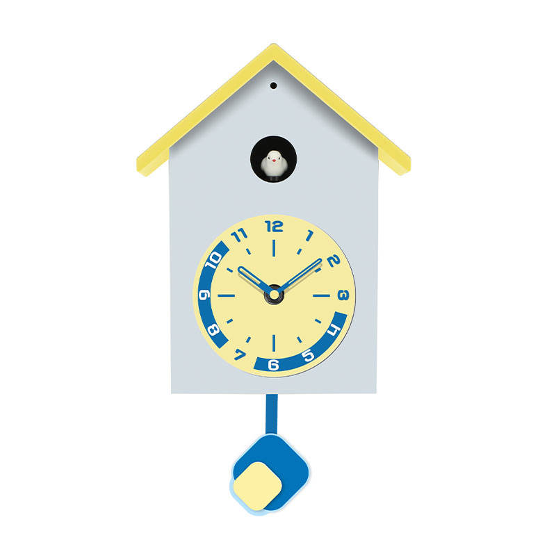 Plastic cuckoo pendulum wall clock with chiming bird