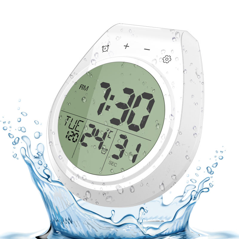 Waterproof Shower Clock Washroom Timer Suction Bathroom Wall Hygrometer Thermometer Smart Digital Alarm Clock