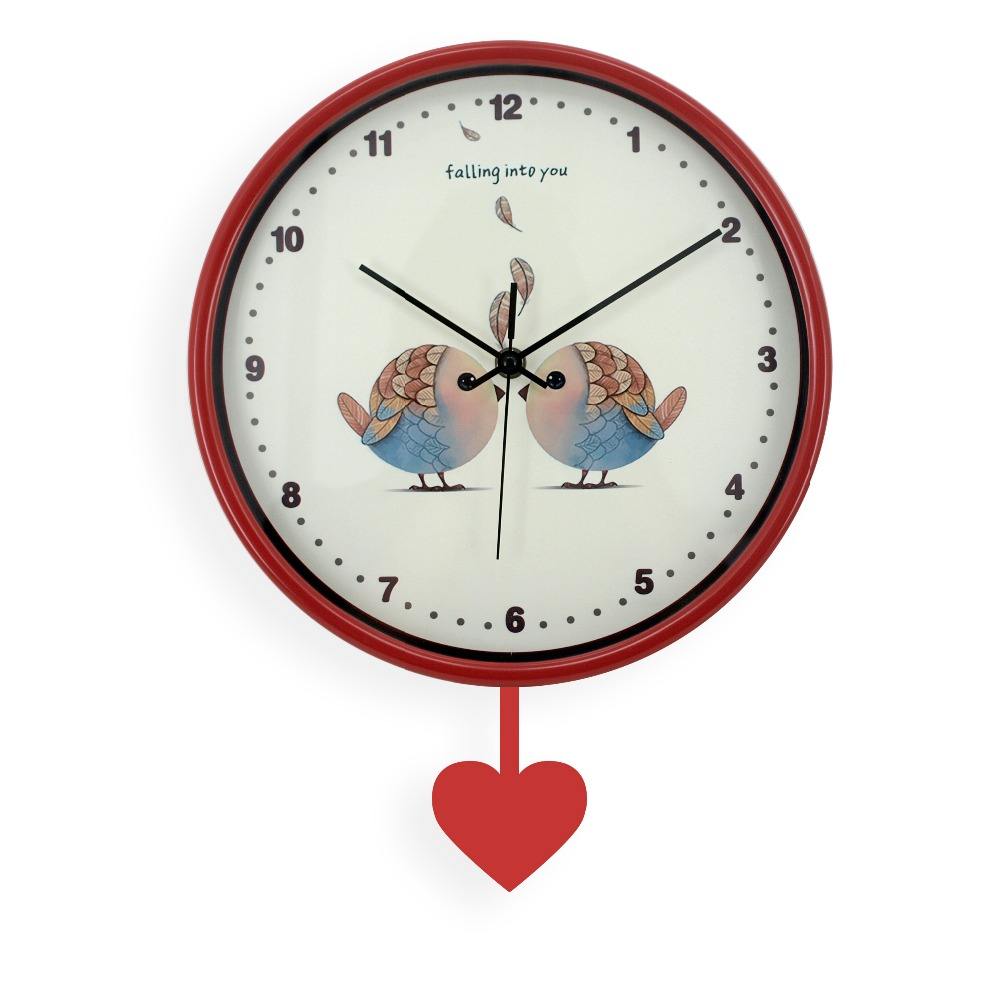 Plastic Wall Clock with Swing Pendulum