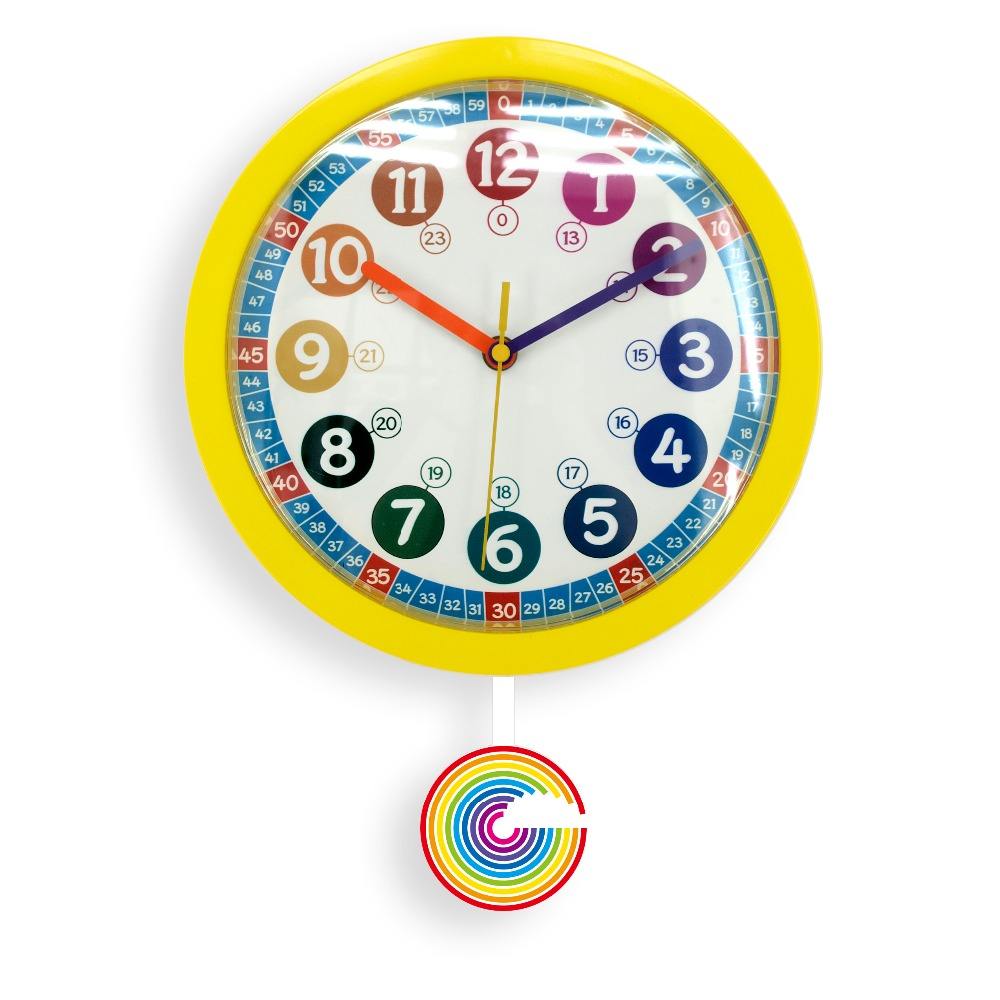 Plastic Wall Clock with Swing Pendulum