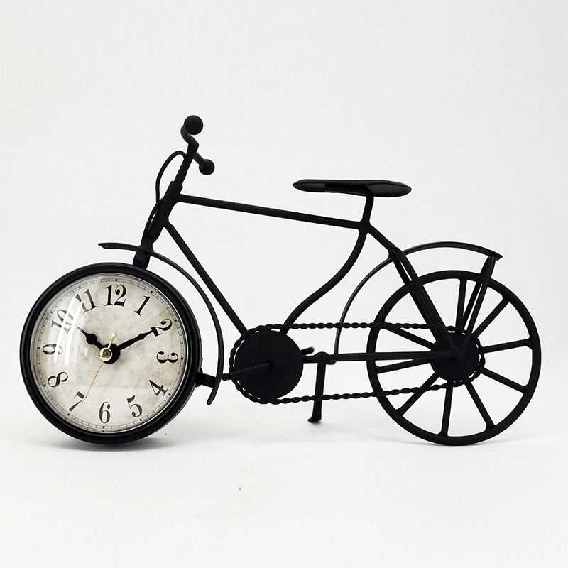 Bicycle Desk Clock Classic Vintage Retro Old Fashioned Europe Style for Home Bedroom Shop Hotel Decoration