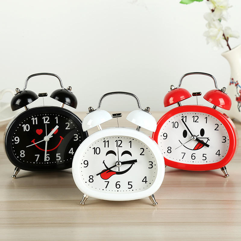 Creative New Children Students Cute Bedside Mute Ringing Alarm Clock Home Cartoon Clock