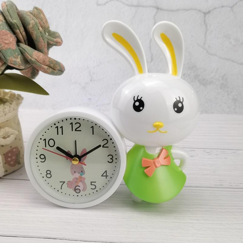 Cute Kids Alarm Clock Silent Bedroom Bedside Clock Moe Rabbit Student Cartoon Home Clock