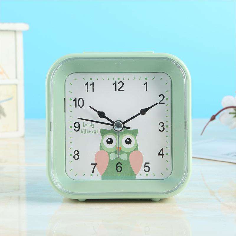 Cute Alarm Clock Simple Cartoon Kids Desk Clock Macaron Kids Hourly Clock