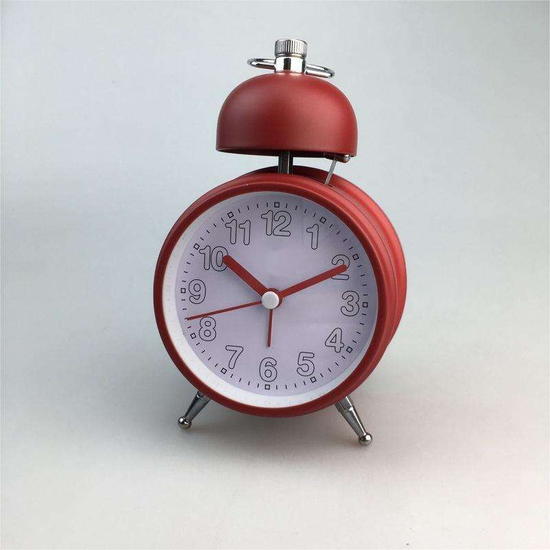 Metal Single Strike Alarm Clock Large Bell Minimalist Style Candy Color Desk Clock