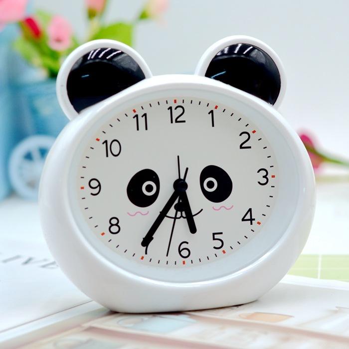 Panda Korean Daily Goods Wholesale Candy Color Desk Clock 3D Digital Cartoon Bear Student Alarm Clock