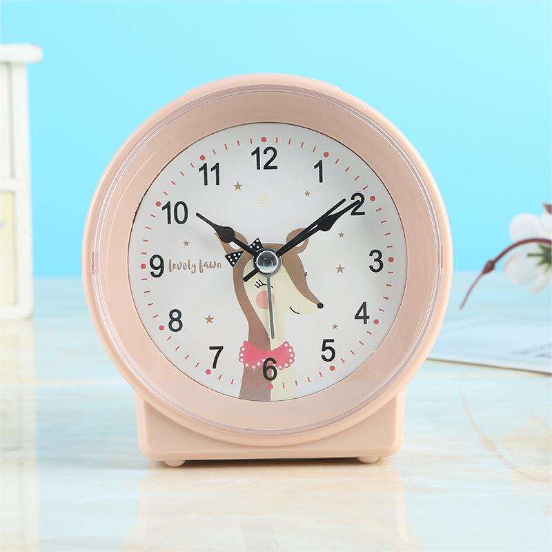 Cute Alarm Clock Simple Round Cartoon Kids Anime Macaron Color Table Clock