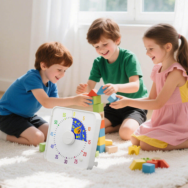 8-Inch 60-Minute Square Visual ABS Plastic AA Battery Pomodoro Timer for Cooking Study Kids Productivity Home & Classroom Use