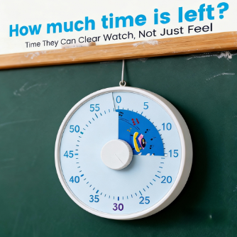 8-Inch 60-Minute Round Visual ABS Plastic AA Battery Pomodoro Timer Kitchen Cooking Study Kids Home Classroom Use