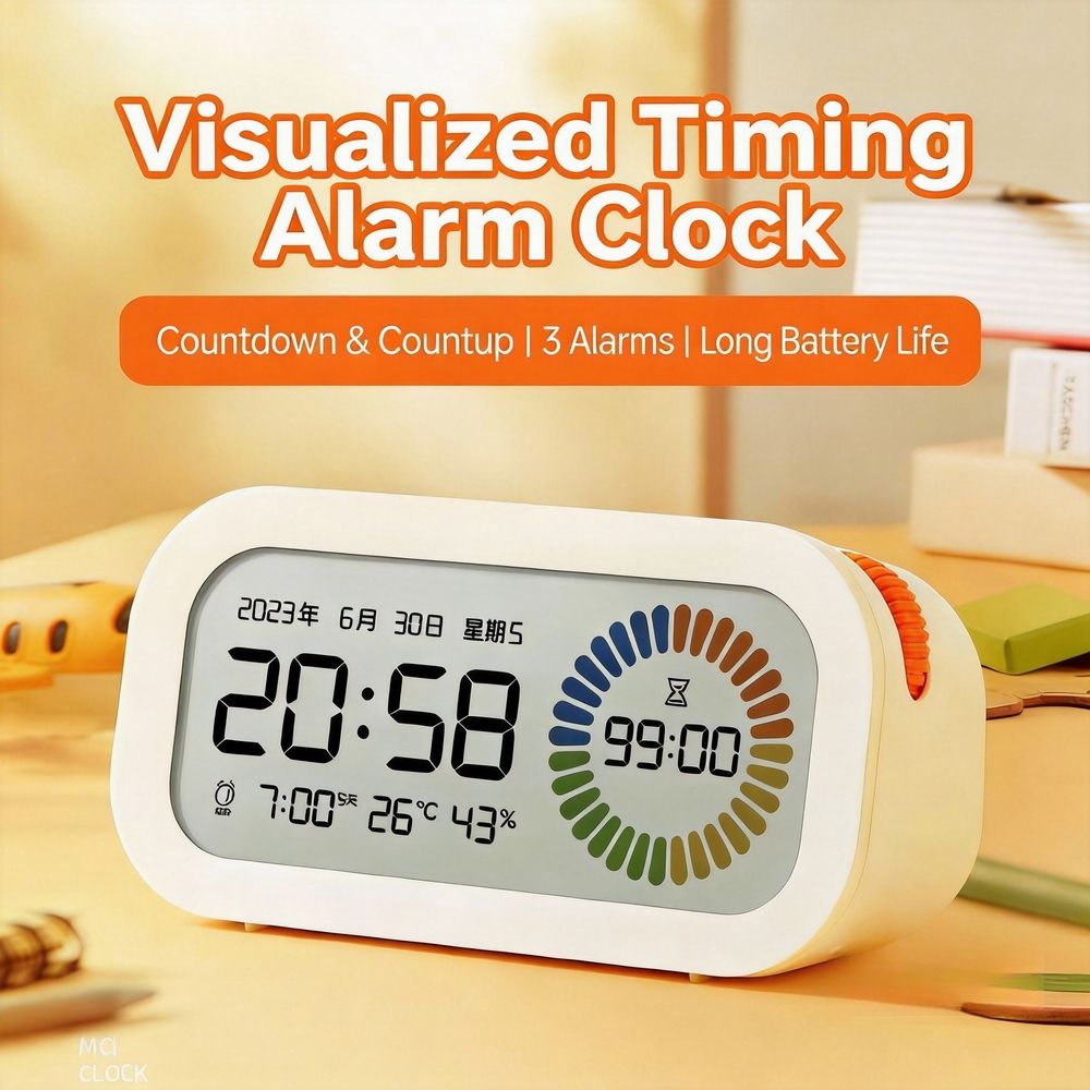 99 Mins Multifunction Electronic LCD Screen Timer Calendar/Alarm/Temperature Battery Operated USB Charging Port Eco-Friendly ABS