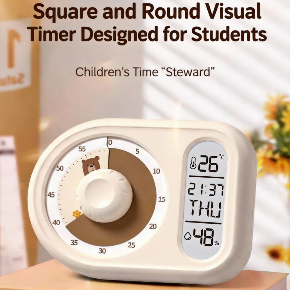 New Arrival Wholesale Virtue Modern Multi Function Plastic Digital Visual Timer Alarm Clock Countdown Oval Shape